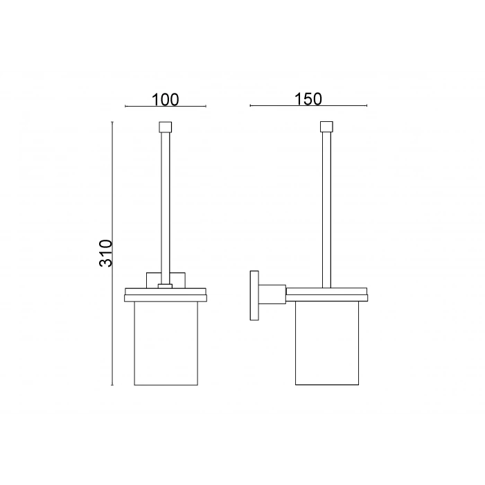 KU10-018 - MONTAJLI KLOZET FIRÇASI KROM