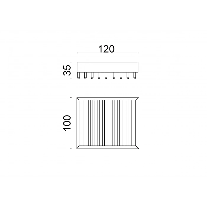 KU10-032 - LAMA SERİSİ SABUNLUK KROM 10X12