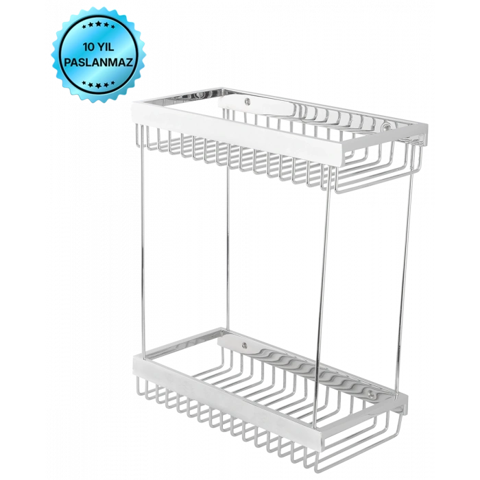 KU10-034 - LAMA SERİSİ ŞAMPUANLIK İKİLİ KROM 12X25