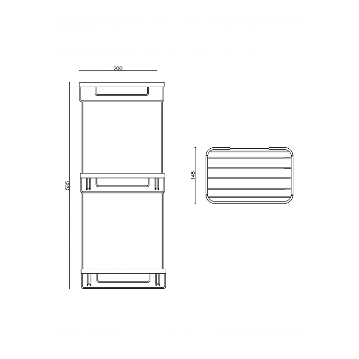 25-023 - TACİ ÜÇLÜ KARE ŞAMPUANLIK 22*15 CM
