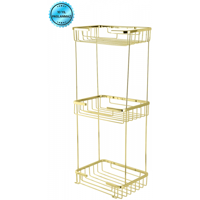 25-023 - TACİ ÜÇLÜ KARE ŞAMPUANLIK 22*15 CM