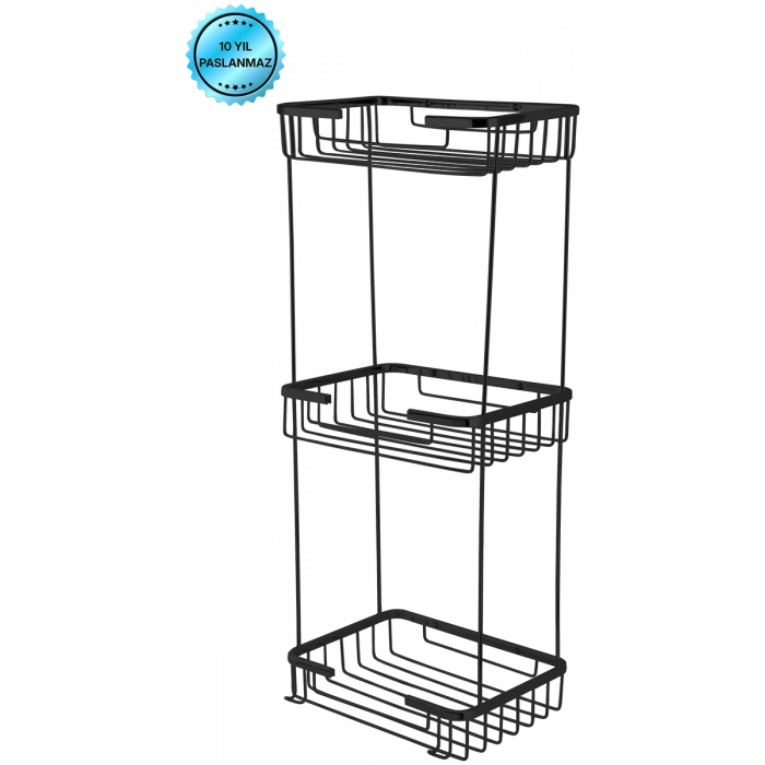 25-023 - TACİ ÜÇLÜ KARE ŞAMPUANLIK 22*15 CM