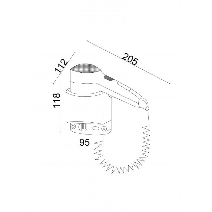 71-023 - Saç Kurutma Makinası, Asma Yuvalı, 1200W, 71m3/saat, 2 Kademeli