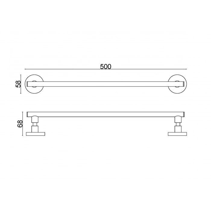 FL10-006 - PORTE-SERVIETTES LONG 50 CM CHROME
