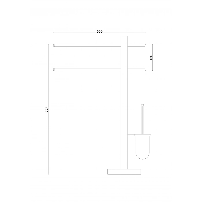 FL10-066 PORTE-SERVİETTES SUR PİED SİÈGE DE TOİLETTE PORTE-BROSSE