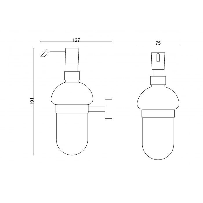 KE10-017 - DISTRIBUTEUR DE SAVON LIQUIDE À MONTAGE EN VERRE