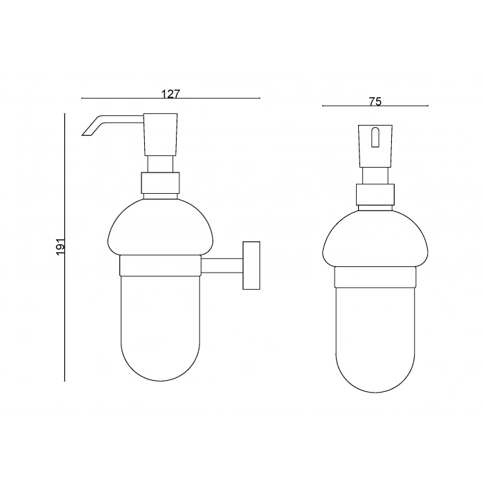 KE10-018 - DISTRIBUTEUR DE SAVON LIQUIDE À MONTAGE MÉTALLIQUE