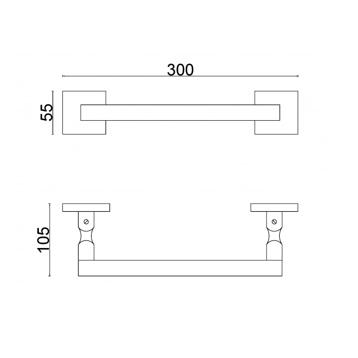 KU10-019 - KARE BORU UZUN HAVLULUK 30 CM KROM