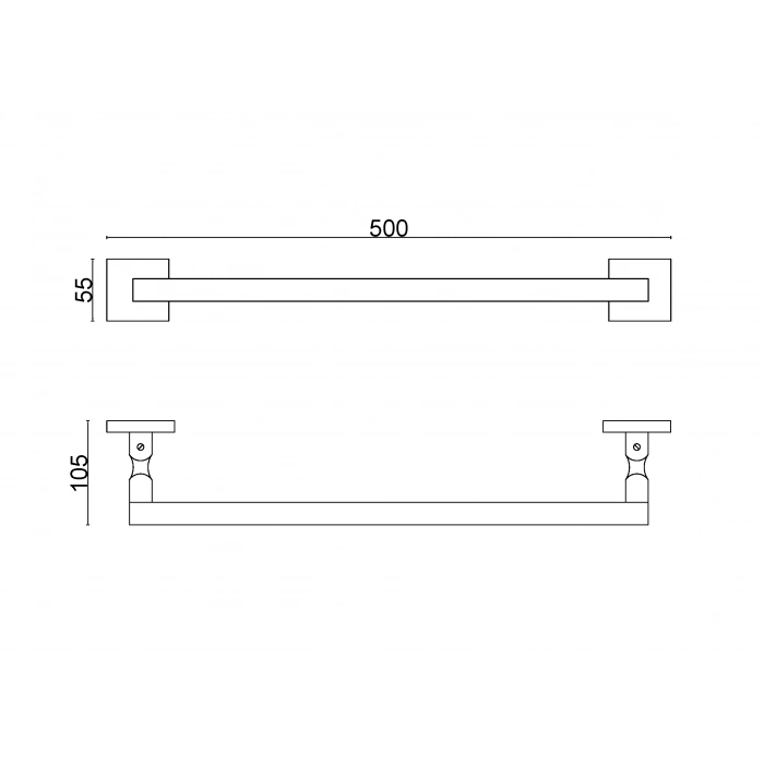 KU10-020 - KARE BORU UZUN HAVLULUK 50 CM KROM