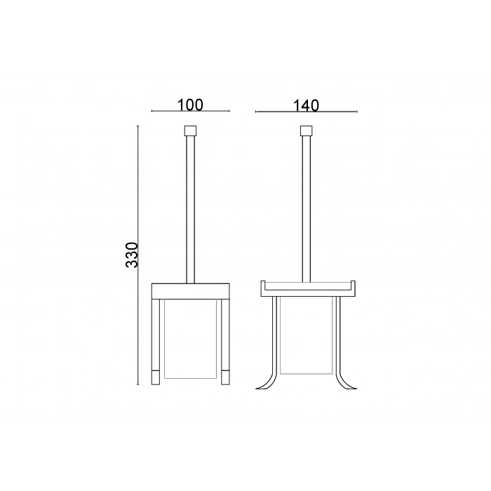 KU10-031 - SET ÜSTÜ KLOZET FIRÇASI KROM