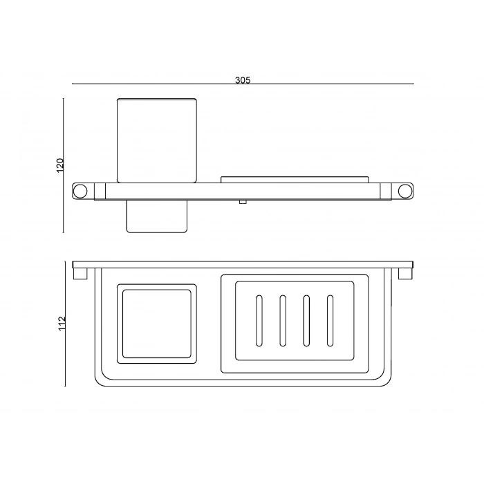 MS10-070 Mercan Montajlı Sabunluk ve Diş Fırçalık