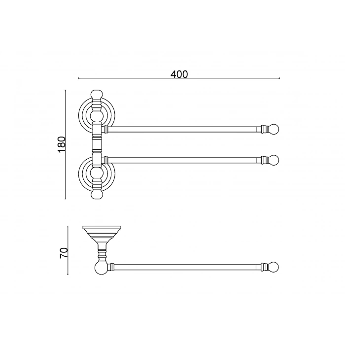 OT10-010 Ottoman İkili Döner Havluluk
