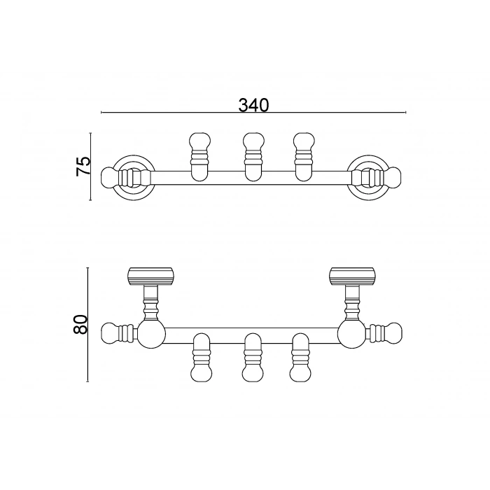 OT10-012 Ottoman Üçlü Askılık