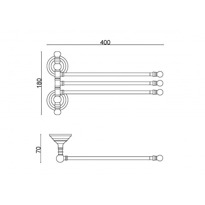 OT10-018 Ottoman Üçlü Döner Havluluk