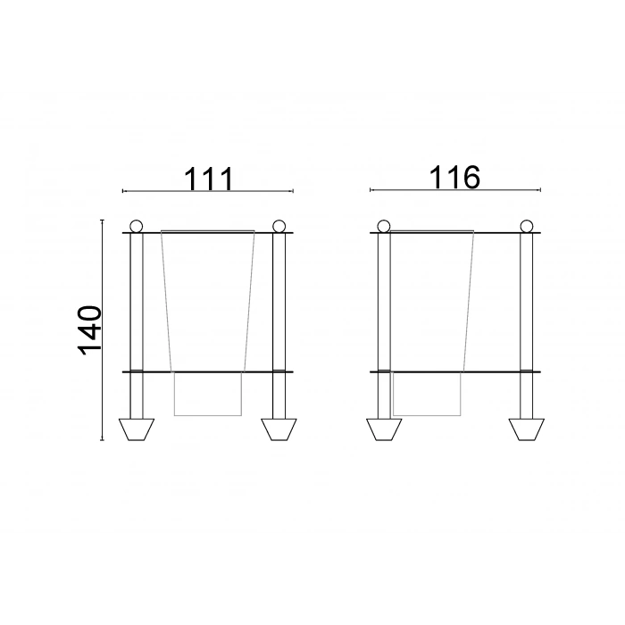 VZ10-021 - SET ÜSTÜ DİŞ FIRÇALIK KROM