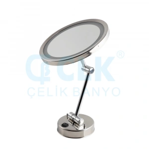 20-293 - MAFSALLI IŞIKLI LED AYDINLATMALI MAKYAJ AYNASI KROM