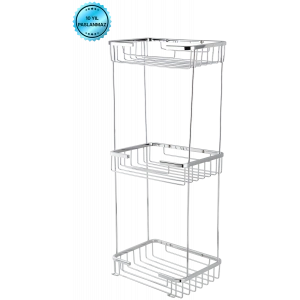25-023 - TACİ ÜÇLÜ KARE ŞAMPUANLIK 22*15 CM