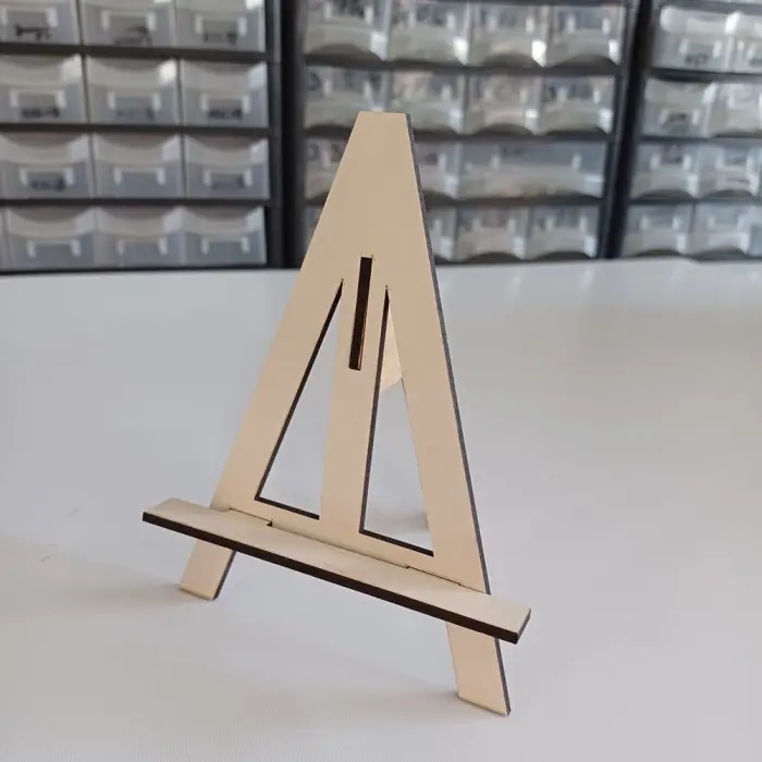 100x75mm Şövale Ahşap MDF Teşhir Ayağı – 3mm MDF Mini Şövale Standı (6 Renk)