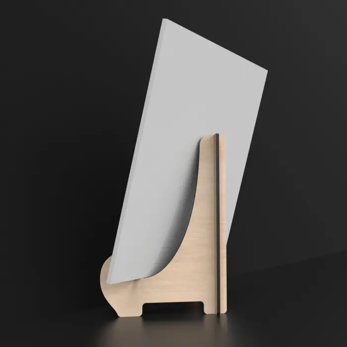132x150mm Ahşap MDF Teşhir Ayağı – 3mm MDF Ürün Standı (6 Renk)
