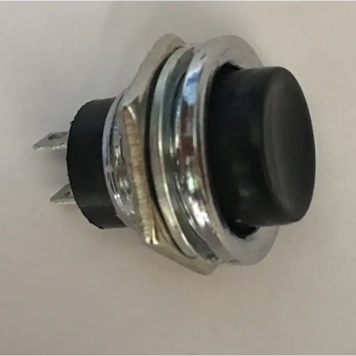 16mm Metal Push Buton Siyah - Su Geçirmez Panel Tipi Anahtar - IP67 Paslanmaz Buton