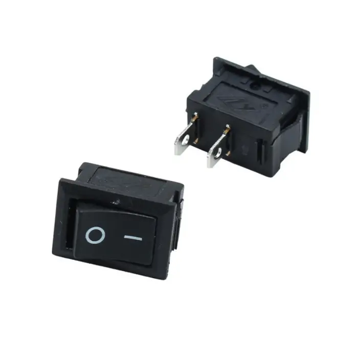 20mm Işıksız On/Off Güç Anahtarı - 250V 6A Rocker Switch - STEM ve Panel Montaj Uyumlu