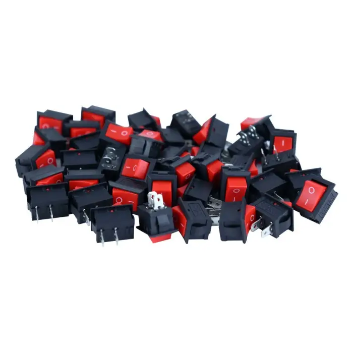 20mm Işıksız On/Off Güç Anahtarı - 250V 6A Rocker Switch - STEM ve Panel Montaj Uyumlu