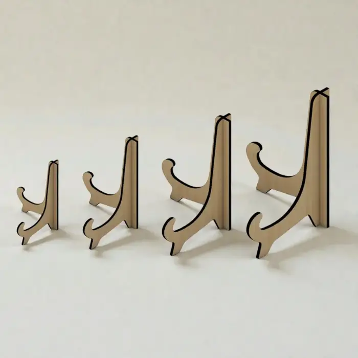 222x161mm Ahşap MDF Teşhir Ayağı – 3mm MDF Büyük Ürün Standı (6 Renk)