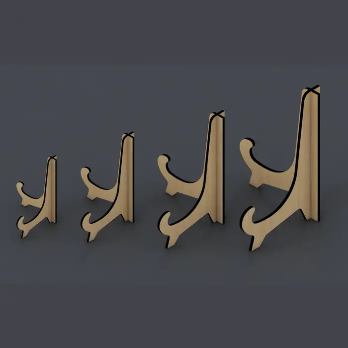 222x161mm Ahşap MDF Teşhir Ayağı – 3mm MDF Büyük Ürün Standı (6 Renk)