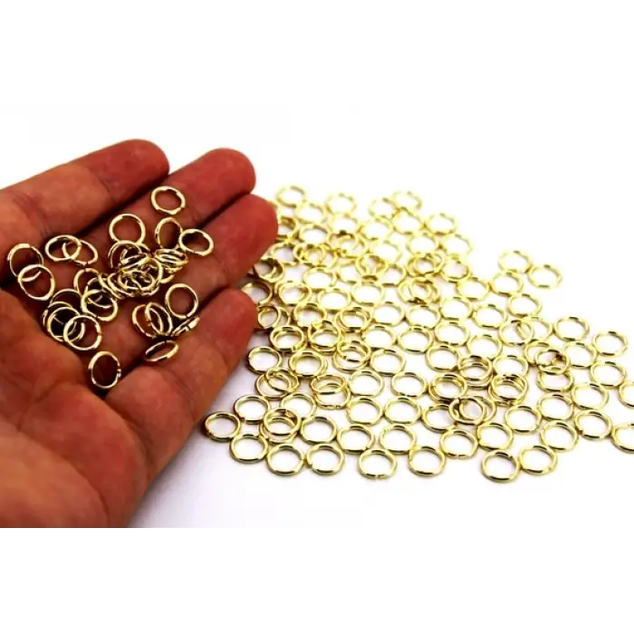 25mm Anahtarlık Halkası Zincirli Sarı Kaplama