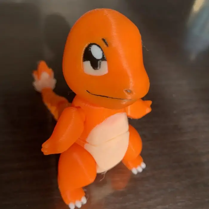 3D Hareketli Ahşap Pokemon Charmander Figürü (Boyanabilir)