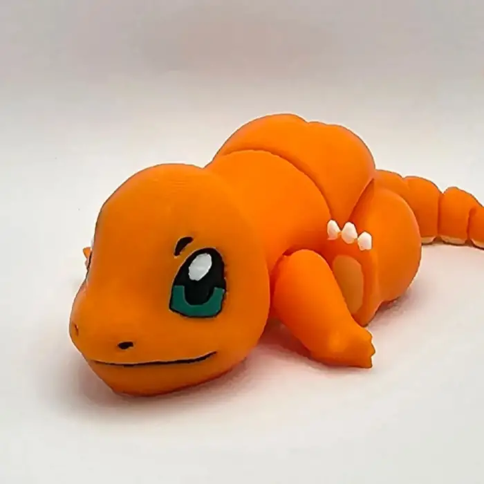 3D Hareketli Ahşap Pokemon Charmander Figürü (Boyanabilir)