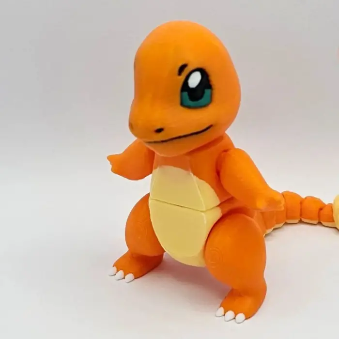 3D Hareketli Ahşap Pokemon Charmander Figürü (Boyanabilir)