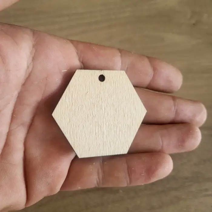 4mm Kavak Altıgen Anahtarlık Ölçü Seçimli Lazer Kesim