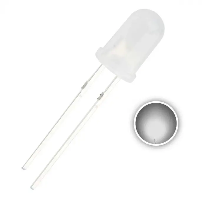 5mm Beyaz LED - Yüksek Parlaklık - Modern Aydınlatma ve Sinyalizasyon Diyodu