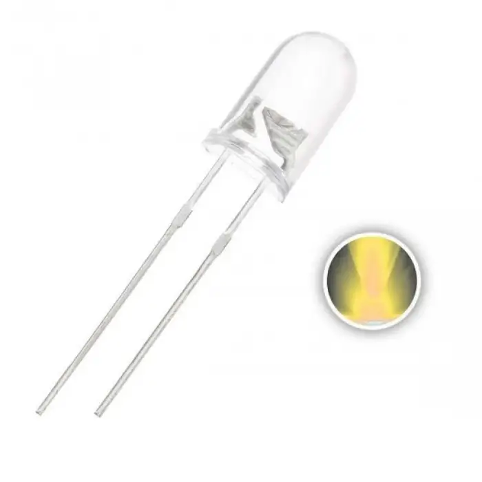 5mm Flaşörlü Sarı LED - Kendinden Yanıp Sönen - Teknik Sinyalizasyon ve Uyarı Diyodu