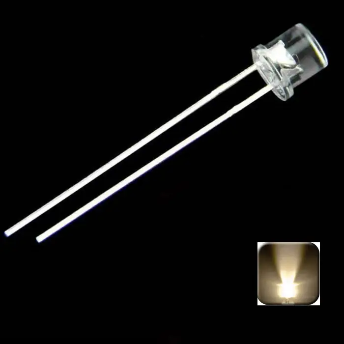 5mm Kesikbaş LED Diyot - Gün Işığı (Warm White) - Geniş Açılı Doğal Aydınlatma ve Panel Diyodu