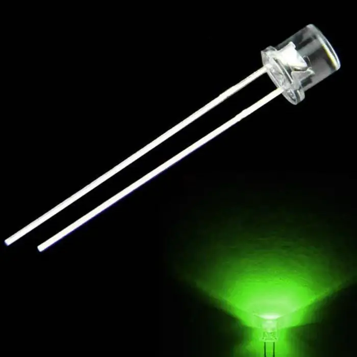 5mm Kesikbaş LED Diyot - Yeşil - Geniş Açılı Panel Aydınlatma ve Durum Bildirim Bileşeni