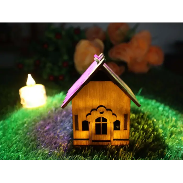 Boyanabilir Mini Ahşap Ev Maketi - 3mm MDF Lazer Kesim Etkinlik Seti