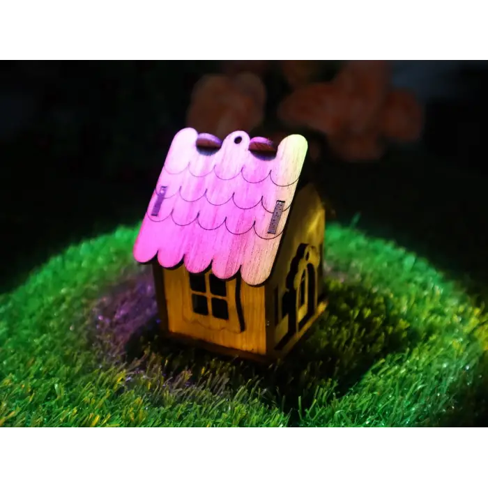 Boyanabilir Mini Ahşap Ev Maketi - 3mm MDF Lazer Kesim Etkinlik Seti