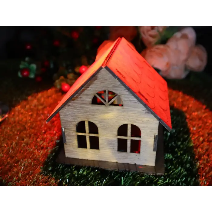 Boyanabilir Ahşap Ev Maketi - 3mm MDF Lazer Kesim Hobi Aktivite Seti