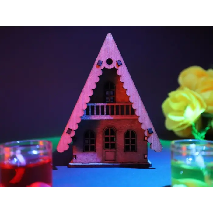 Boyanabilir Ahşap Ev Modeli - 3mm MDF Lazer Kesim Sanat Etkinliği