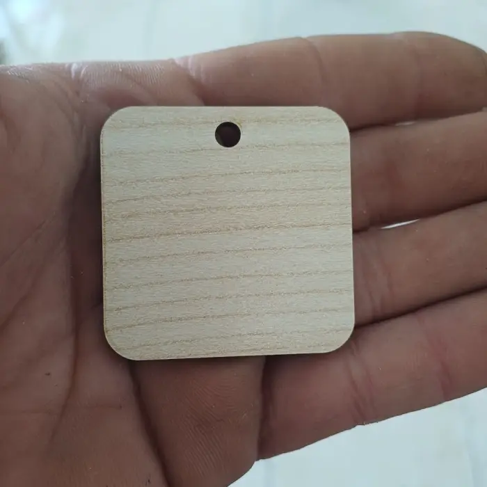 Ahşap MDF Kare Anahtarlık Ölçü ve Renk Seçimli