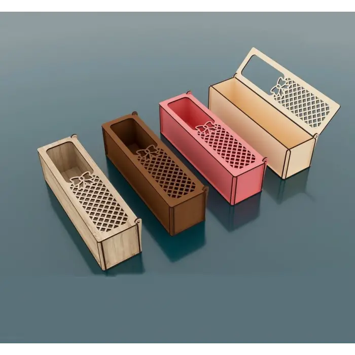 Açılır Kapaklı Ahşap MDF Gül Hediye Kutusu 280x80x80mm