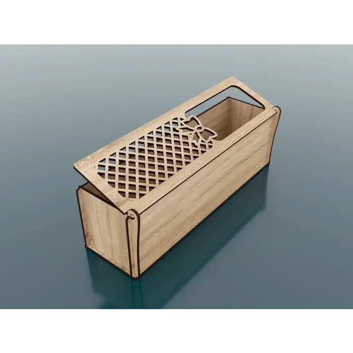 Açılır Kapaklı Ahşap MDF Gül Hediye Kutusu 280x80x80mm