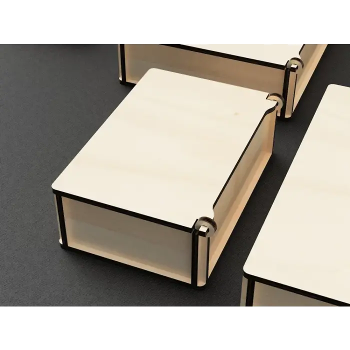 Açılır Kapaklı Ahşap MDF Organizer Kutusu 150x150x100mm