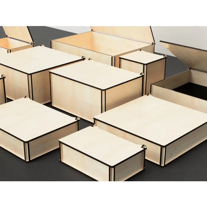 Açılır Kapaklı Ahşap MDF Saklama Organizer Kutusu 200x150x100mm