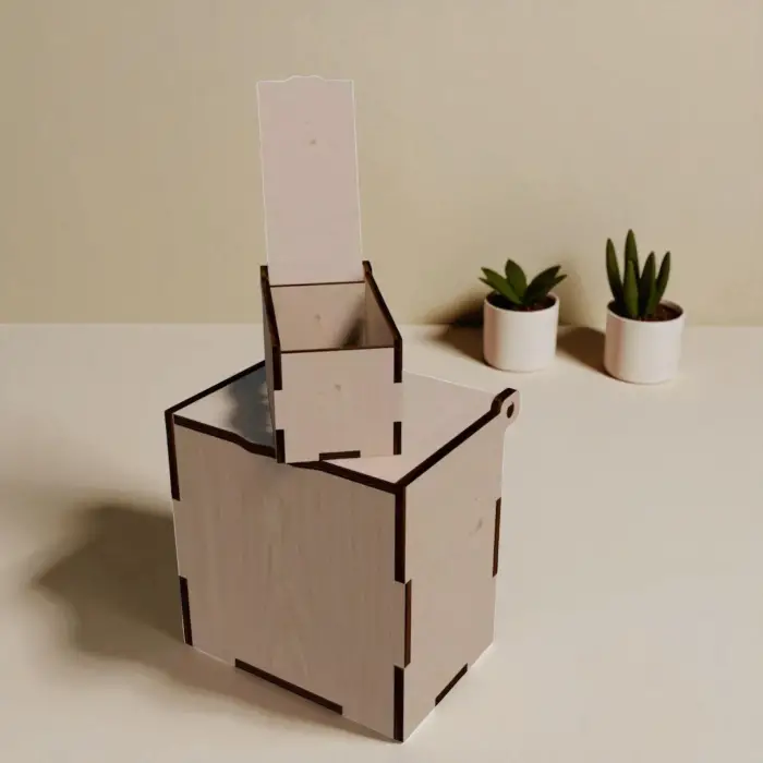 Açılır Kapaklı Mini Ahşap MDF Organizer Kutu (Ölçü Seçilebilir)