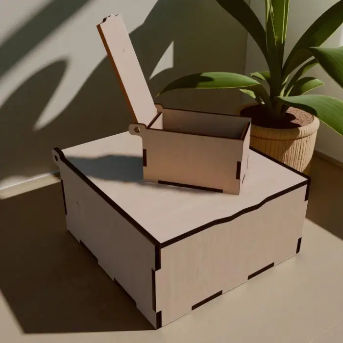 Açılır Kapaklı Mini Ahşap MDF Organizer Kutu (Ölçü Seçilebilir)