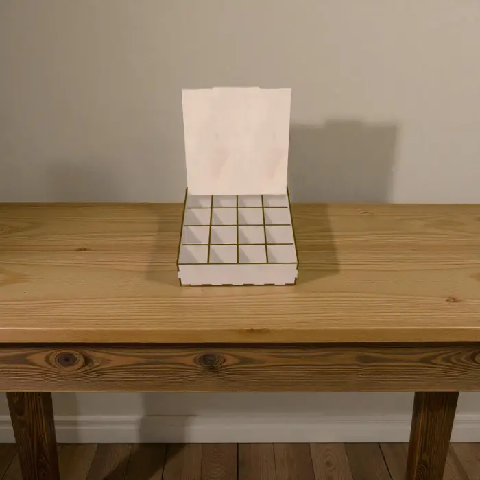 Ahşap Bölmeli Kutu 210x210x60mm