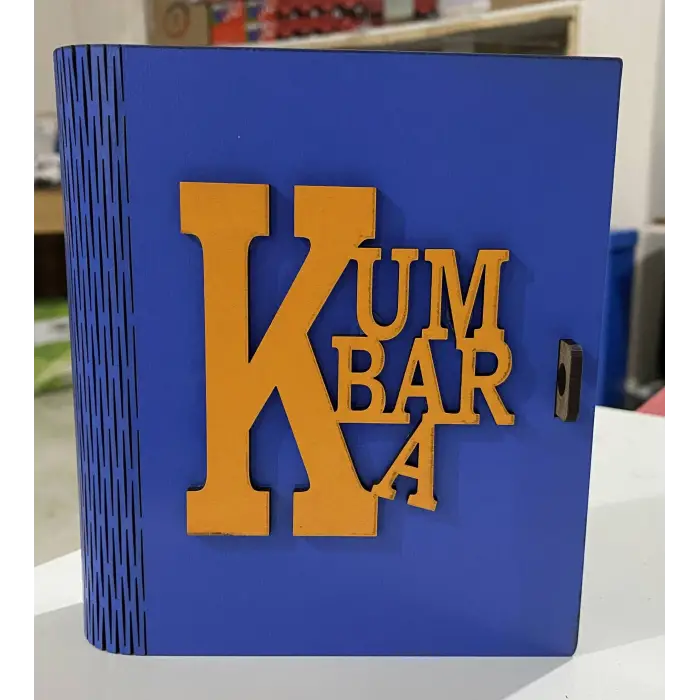 Ahşap Kilitli Kitap Kumbara